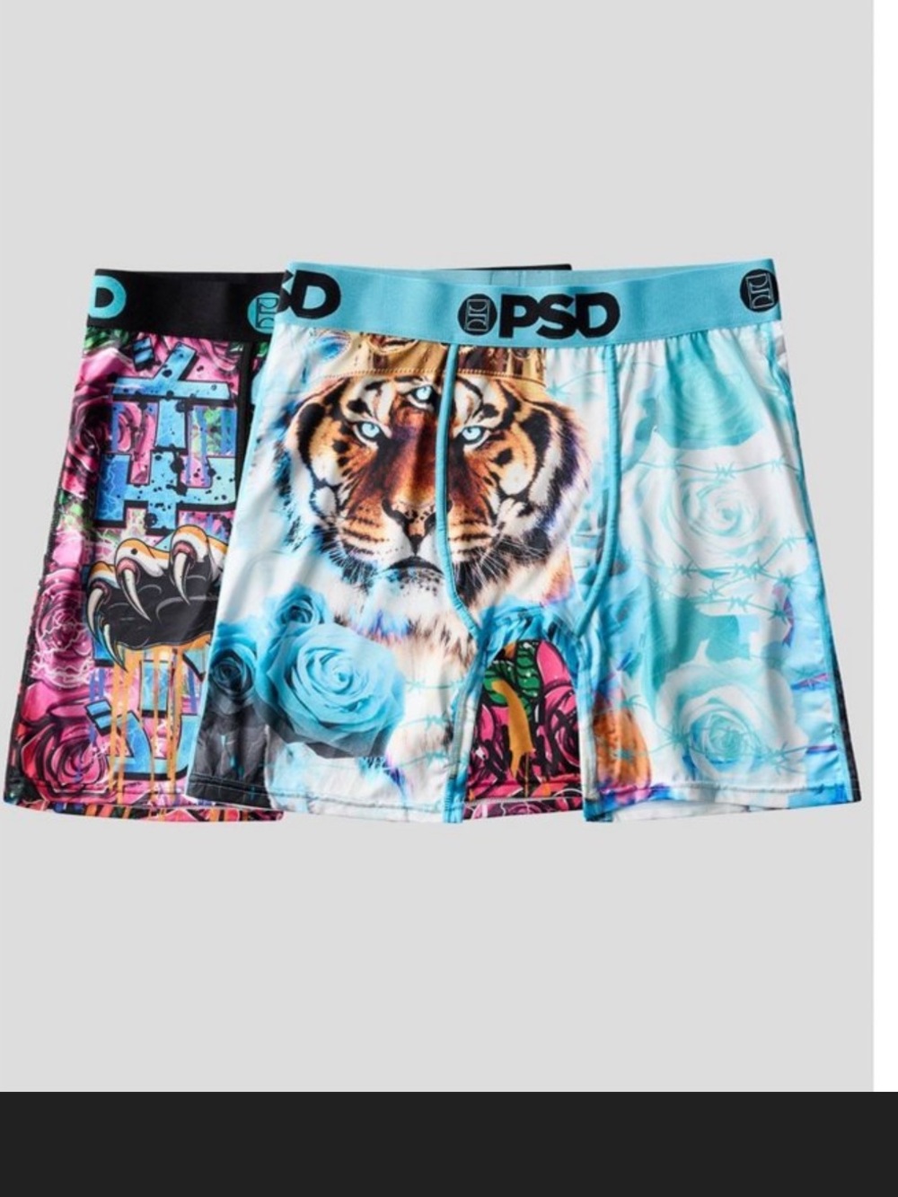 PSD Men's Tiger Print Boxer Briefs 2 pack Size M